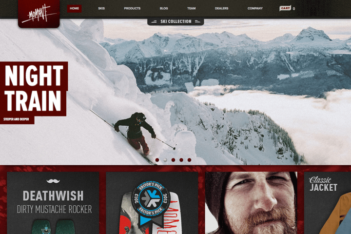 Moment Skis 2012 website preview